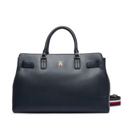 Torebka Tommy Hilfiger. Niebieskie torebki do ręki damskie Tommy Hilfiger, bez wzorów, klasyczne, bez dodatków. Za 649.99 zł.