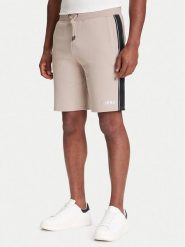 Guess Szorty sportowe Z4RD04 KB3P2 Beżowy Regular Fit. Brązowe krótkie spodenki sportowe męskie Guess, m, z aplikacjami, z syntetyku. Za 179.99 zł.