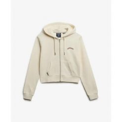 Bluza damska z kapturem Superdry Essential. Białe bluzy damskie Superdry., xl, bez wzorów, prążkowane, z kapturem. Za 304.65 zł.