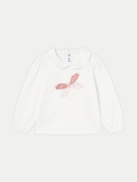 Mayoral Bluzka 2047 Biały Regular Fit. Białe bluzki dla dziewczynek Mayoral, bez wzorów, z bawełny, bez ramiączek. Za 79.99 zł.