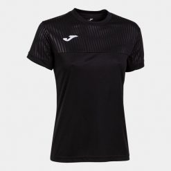 Koszulka do tenisa damska Joma Montreal. Czarne koszulki sportowe damskie Joma, xs, bez wzorów, sportowe, bez kołnierzyka. Za 69.99 zł.