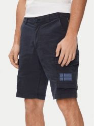 Napapijri Szorty materiałowe N-Horton NP0A4HOS Granatowy Regular Fit. Niebieskie szorty męskie Napapijri, m, bez wzorów, z bawełny. Za 239.99 zł.