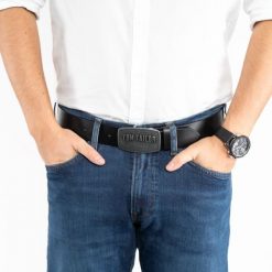 TOM TAILOR MĘSKI PASEK SKÓRZANY KLASYCZNY SKÓRA TG1060R01/791 40mm Gürtel Q.2647 0791 BLACK. Czarne paski damskie Tom Tailor, bez wzorów, z jeansu, eleganckie. Za 99.99 zł.