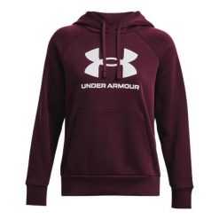 Męska Polarowa Bluza Treningowa Rival Big Logo. Brązowe bluzy męskie Under Armour, m, bez wzorów, z polaru, bez kaptura. Za 294.99 zł.