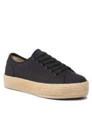Jenny Fairy Espadryle WS080701-05ECO Czarny. Czarne espadryle damskie Jenny Fairy, bez wzorów, z materiału, bez obcasa, bez zapięcia. Za 119.99 zł.