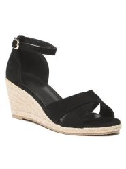 Jenny Fairy Espadryle WSS20802-01 Czarny. Czarne klapki damskie Jenny Fairy, bez wzorów, z materiału, bez obcasa, bez zapięcia. Za 76.99 zł.