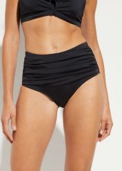 Modelujące figi bikini, High Waist, lekki stopień modelowania sylwetki. Czarne bikini damskie bonprix, bez wzorów. Za 67.99 zł.