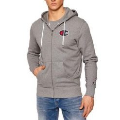 Bluza trekking męska. Szare bluzy męskie Champion, m, z aplikacjami, z bawełny, z kapturem. Za 286.45 zł.