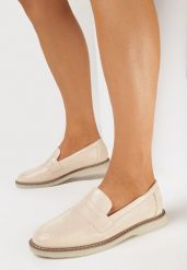 Beżowe Eleganckie Mokasyny z Paskiem z Wycięciem Omnivena. Brązowe mokasyny damskie Born2be, eleganckie. Za 89.99 zł.