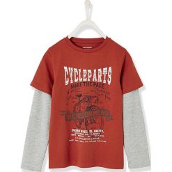 Bluza w kolorze szaro-czerwonym. Czerwone bluzy dla niemowląt Vertbaudet Boys, bez wzorów, z bawełny, bez ramiączek, bez kaptura. W wyprzedaży za 29.95 zł.