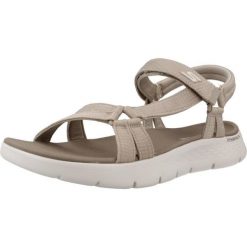 Sandały SKECHERS GO WALK FLEX SANDAL Jasnobrązowy. Brązowe sandały damskie Skechers, bez wzorów, z materiału, bez obcasa, bez zapięcia. Za 203.99 zł.