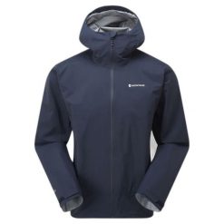 Kurtka przeciwdeszczowa z kapturem Montane Phase Lite. Niebieskie kurtki męskie Montane, bez wzorów, sportowe, z kapturem. Za 1,082.99 zł.