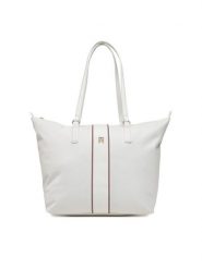 Tommy Hilfiger Torebka Poppy Tote Corp AW0AW17205 Écru. Torebki do ręki damskie Tommy Hilfiger, bez wzorów, z materiału, bez dodatków. Za 259.99 zł.