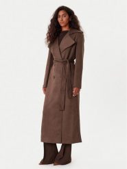 Bardot Trencz Kira Vegan Suede 57053JB4 Brązowy Regular Fit. Brązowe płaszcze damskie Bardot, bez wzorów, z syntetyku, bez kaptura. Za 699.99 zł.