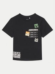 NAME IT T-Shirt Jafar MINECRAFT 13238538 Czarny Regular Fit. Czarne t-shirty dla chłopców Name it, bez wzorów, z bawełny, bez ramiączek. Za 59.99 zł.