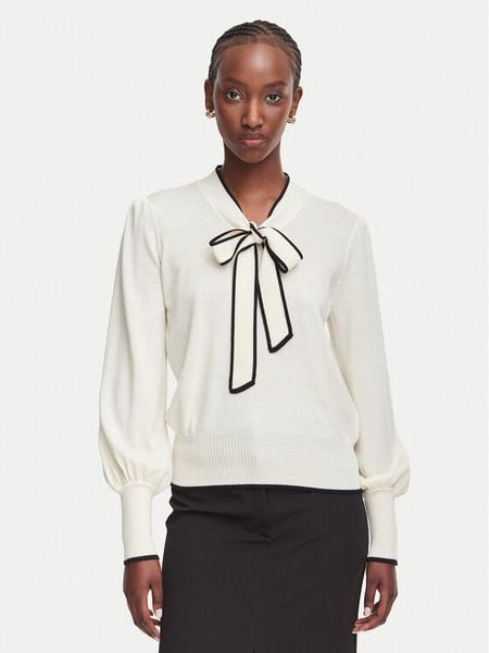 Luisa Spagnoli Sweter Maggiolone 100461 Kremowy Regular Fit. Białe swetry damskie Luisa Spagnoli, xl, bez wzorów, bez kołnierzyka, bez ramiączek, bez kaptura. Za 1,259.00 zł.