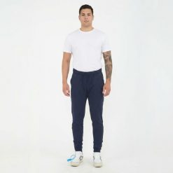 Mężczyzna Spodnie fitness fiondo niebieskie. Niebieskie spodnie sportowe męskie Legea, l, bez wzorów, z bawełny, na fitness i siłownię. Za 100.00 zł.