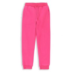 Spodnie dresowe turystyczne dziewczęce polarowe Lemon Explore ZL3. Czerwone spodnie sportowe dla dziewczynek LEMON explore, bez wzorów, z dresówki, trekkingowe. Za 49.90 zł.