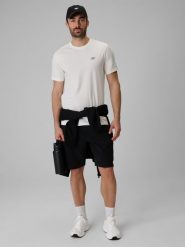 4F Spodenki dresowe cargo męskie - czarne S. Czarne szorty męskie 4f, m, bez wzorów, z dresówki. Za 159.99 zł.