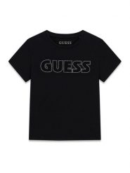 Guess T-Shirt J6YI12 2K4421 Czarny Regular Fit. Czarne t-shirty i topy dla dziewczynek Guess, z aplikacjami, z bawełny, bez ramiączek. Za 114.99 zł.