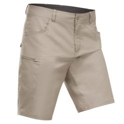 Spodenki turystyczne męskie Quechua NH500 regular. Brązowe krótkie spodenki sportowe męskie QUECHUA, l, bez wzorów, z bawełny, trekkingowe. Za 89.99 zł.