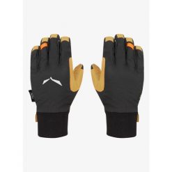 Rękawiczki softshell Salewa Ortles DST/AM Gloves. Czarne rękawiczki męskie Salewa, bez wzorów, z softshellu, sportowe. W wyprzedaży za 384.45 zł.