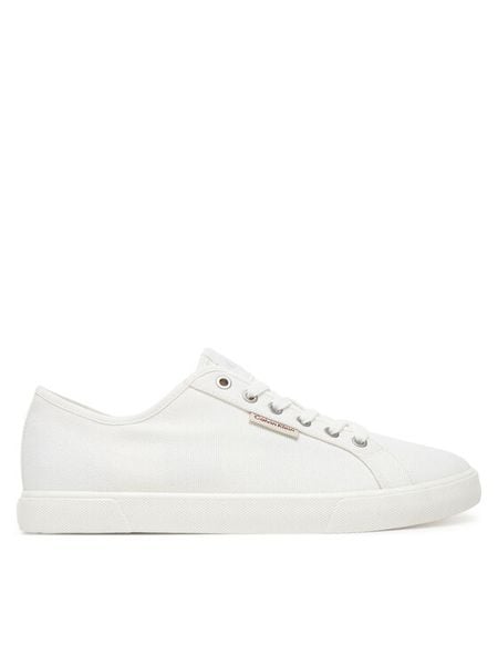Calvin Klein Jeans Tenisówki Ess Vulc Low Mg Cv YM0YM01301 Biały. Białe trampki męskie Calvin Klein Jeans, bez wzorów, z jeansu, bez zapięcia. Za 159.99 zł.