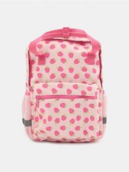 Plecak w malinowy wzór z elementami odblaskowymi - kremowy. Białe torby i plecaki dziecięce Sinsay. Za 35.99 zł.