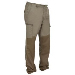 Spodnie outdoor renfort 100. Brązowe spodnie sportowe męskie SOLOGNAC, l, bez wzorów, z bawełny, outdoorowe. Za 129.99 zł.