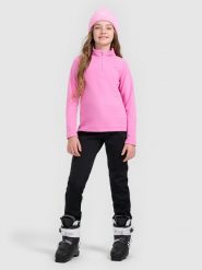 4F Spodnie narciarskie softshell membrana 5000 dziewczęce - czarne 122 (6-7 lat). Czarne spodnie materiałowe dla dziewczynek 4f, na zimę, bez wzorów, z materiału, z podwyższonym stanem. Za 199.99 zł.