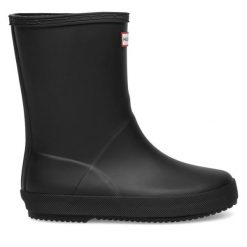 Kalosze Hunter. Czarne kalosze chłopięce Hunter, bez wzorów. Za 129.99 zł.