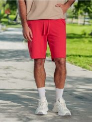 Szorty dresowe - różowy. Czerwone szorty męskie Sinsay, l, bez wzorów, z dresówki. Za 29.99 zł.