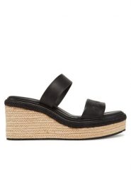 Calvin Klein Espadryle Wedge Sandal 50 - He HW0HW02375 Czarny. Czarne espadryle damskie Calvin Klein, bez wzorów, ze skóry, bez obcasa, bez zapięcia. Za 279.99 zł.