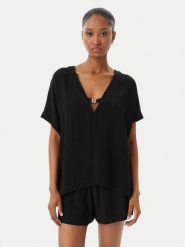 BOSS Bluzka Double B 50557041 Czarny Regular Fit. Czarne koszule damskie Boss, xs, bez wzorów, z wiskozy, bez kołnierzyka, bez ramiączek. Za 349.99 zł.