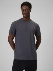 4F T-shirt regular z nadrukiem męski - szary XXL. Szare t-shirty męskie 4f, m, bez wzorów, z dzianiny, bez kołnierzyka. Za 59.99 zł.