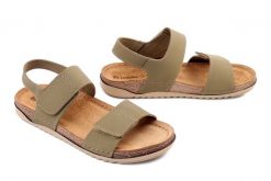 Inblu AA-01KU 022 tundra, sandały damskie. Zielone sandały damskie Inblu, bez wzorów, ze skóry, bez obcasa, bez zapięcia. Za 89.90 zł.