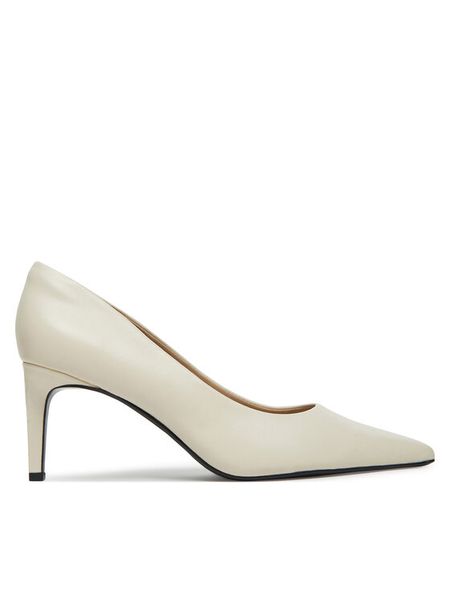 Calvin Klein Szpilki Pump 70 Pointy Hw Bar Lth HW0HW02561 Écru. Szpilki damskie Calvin Klein, bez wzorów, ze skóry, bez obcasa, bez zapięcia. Za 379.99 zł.