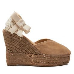 Espadryle Manebi. Brązowe klapki damskie Manebi, bez wzorów, bez obcasa, bez zapięcia. Za 489.99 zł.
