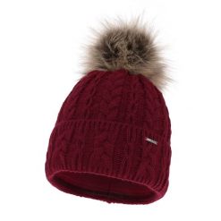 Czapka zimowa damska z pomponem Kamelowa. Czapki i kapelusze damskie Molly, na zimę, bez wzorów, z materiału. Za 55.90 zł.