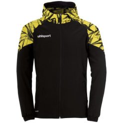 Tkana bluza z kapturem Uhlsport Goal 25 Evo. Czarne bluzy męskie Uhlsport, s, bez wzorów, z elastanu, z kapturem. Za 273.20 zł.
