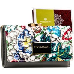 Skórzany portfel Peterson PTN PH23-LFL kolorowy. Portfele damskie Peterson, bez wzorów, ze skóry. Za 84.99 zł.