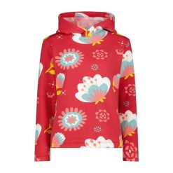 Damska bluza z kapturem CMP. Czerwone bluzy damskie CMP, uniwersalny, bez wzorów, z materiału, z kapturem. Za 278.50 zł.