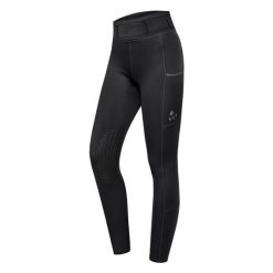 Dziewczęce legginsy jeździeckie z pełną przyczepnością ELT Ella. Czarne legginsy dla dziewczynek ELT, bez wzorów, z elastanu, długie. Za 211.00 zł.