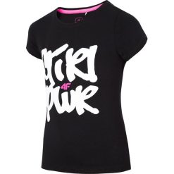 T-shirt dziewczęcy (122-164) JTSD209 - głęboka czerń. T-shirty i topy dla dziewczynek marki 4F JUNIOR. Za 29.99 zł.