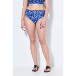 Damskie dół od bikini majtki wzór w panterkę wysoki stan modelujące. Niebieskie bikini damskie Ulla Popken, plus size, bez wzorów, plus size. Za 99.99 zł.