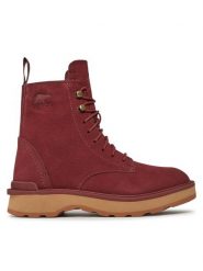 Sorel Trzewiki Hi-Line™ Lace NL4879-681 Czerwony. Czerwone botki damskie Sorel, ze skóry, bez obcasa, na płaskiej podeszwie, bez zapięcia. Za 709.99 zł.