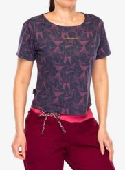 Koszulka wspinaczkowa damska La Sportiva Dimension T-Shirt. Fioletowe t-shirty damskie La Sportiva, l, bez wzorów, z bawełny, bez kołnierzyka. Za 196.79 zł.