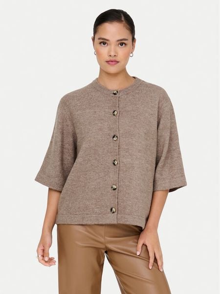 ONLY Kardigan Camilla 15348772 Brązowy Regular Fit. Brązowe kardigany damskie Only, l, bez wzorów, z syntetyku. Za 79.99 zł.