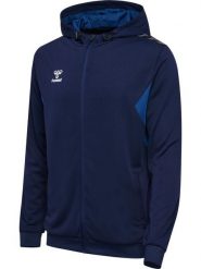 Bluza z kapturem sportowa Hummel Authentic Poly Zip Hoodie. Niebieskie bluzy męskie Hummel, l, bez wzorów, z materiału, z kapturem, do biegania. Za 199.90 zł.
