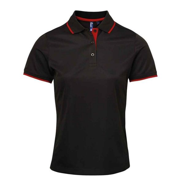 Damska Koszulka Polo Coolchecker W Kontrastowym Kolorze. Brązowe koszulki sportowe damskie PREMIER, s, bez wzorów, bez kołnierzyka, bez ramiączek. Za 80.99 zł.